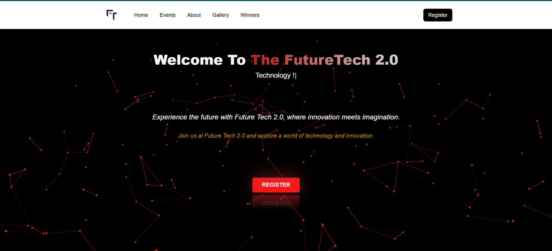 The Future Tech college fest registration and landing dashboard
